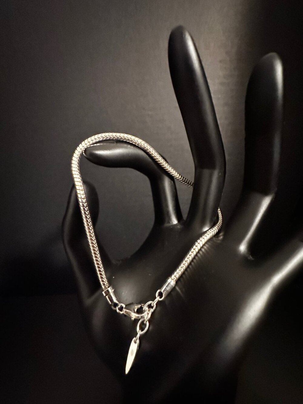 925 Sterling Silver Pandora Style Snake Chain Bracelet 8” – Lobster Clasp, 15g